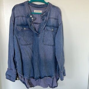 Free people denim tunic - high low - small